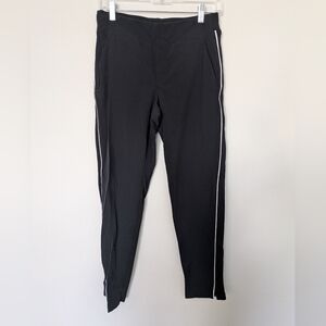 Athleta Black Slim Athletic Pant with White Stripes Sz 2